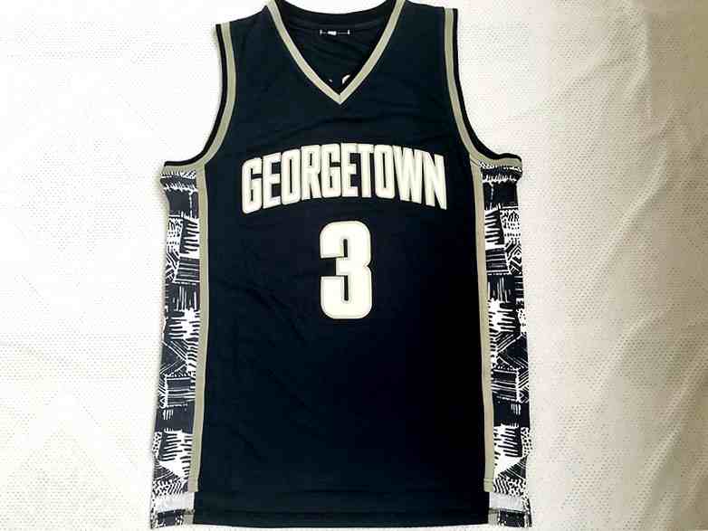 NCAA Georgetown University No.3 Iverson Dark Blue Jersey