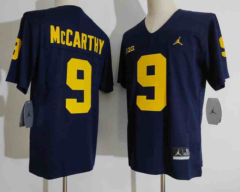 Men's Michigan Wolverines #9 McCARTHY blue Stitched Jersey