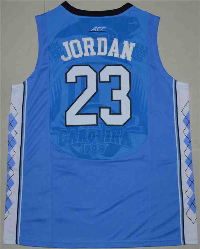 Men's North Carolina Tar Heels #23 Michael Jordan Blue College Basketball Jersey