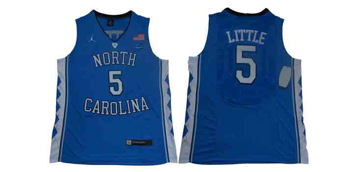 Men's North Carolina Tar Heels 5 Nassir Little Blue College Basketball Jersey