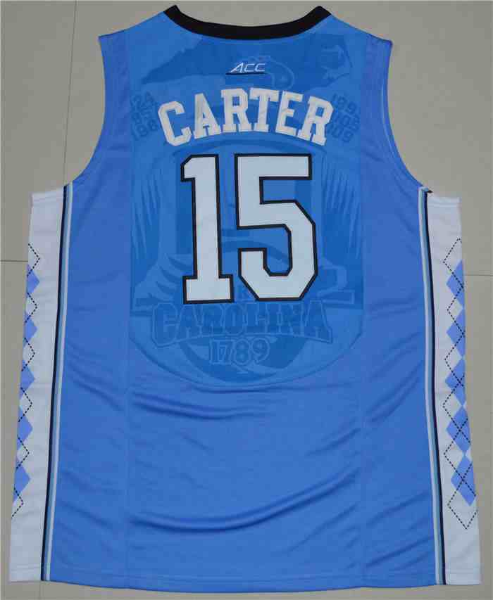 Men's North Carolina Tar Heels 15 Vince Carter Blue College Basketball Jersey