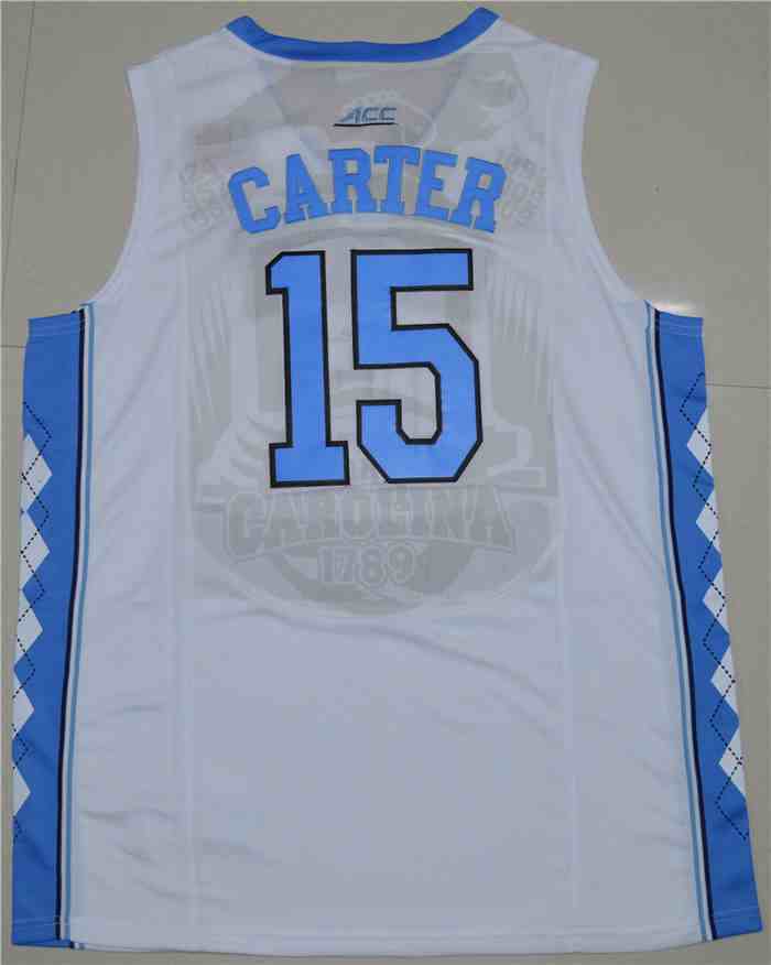 Men's North Carolina Tar Heels 15 Vince Carter White College Basketball Jersey