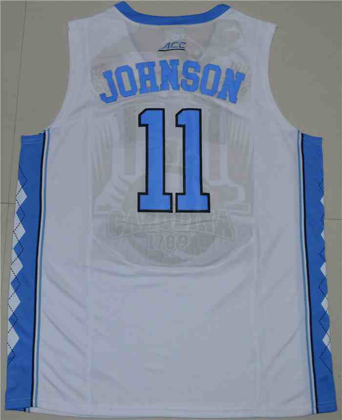 Men's North Carolina Tar Heels 11 Brice Johnson White College Basketball Jersey