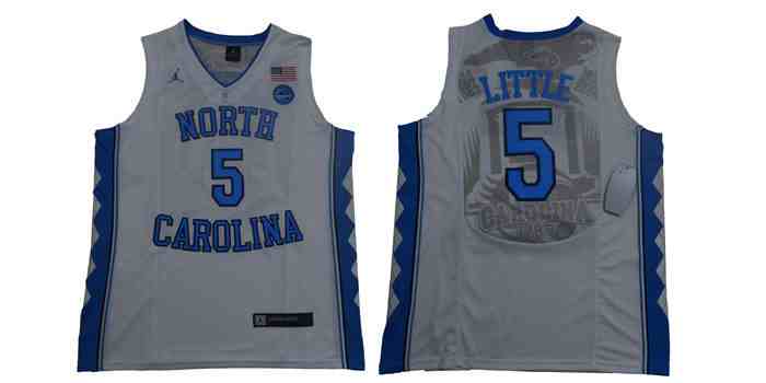 Men's North Carolina Tar Heels 5 Nassir Little White College Basketball Jersey