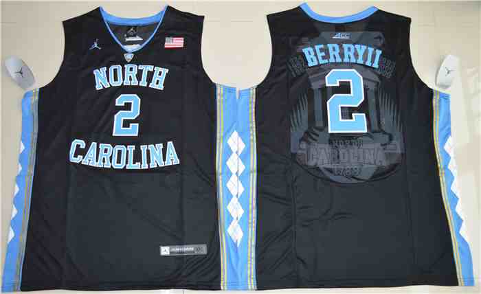 Men's North  Carolina Tar Heels  #2 Joel Berry II Black College Basketball Jersey