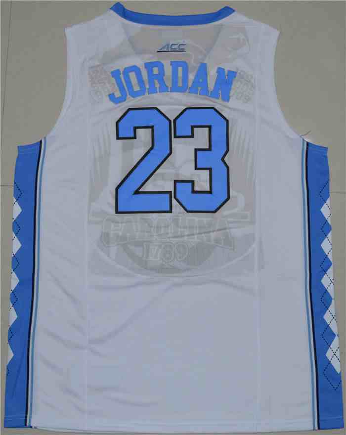 Men's North Carolina Tar Heels #23 Michael Jordan White College Basketball Jersey