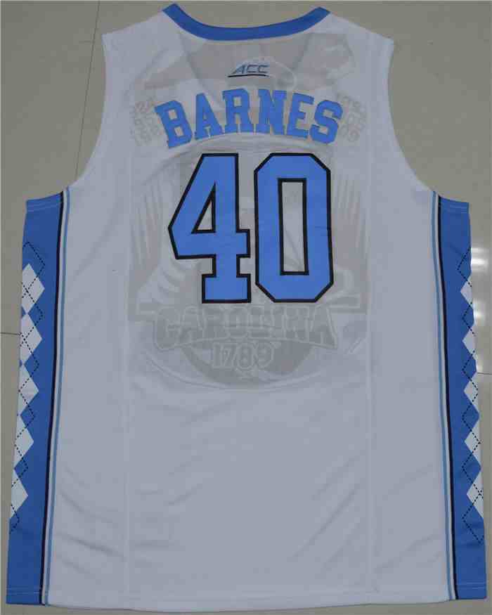 Men's North Carolina Tar Heels 40 Harrison Barnes White College Basketball Jersey