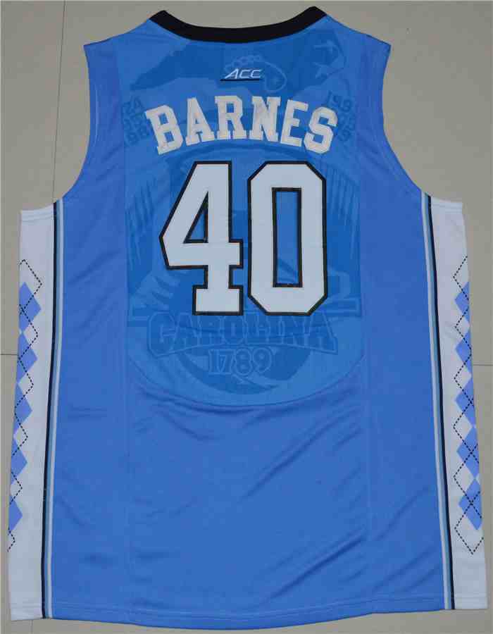 Men's North Carolina Tar Heels 40 Harrison Barnes Blue College Basketball Jersey