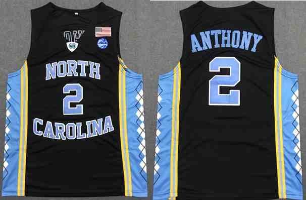 Men's North Carolina Tar Heels #2 Cole  Anthony Black Authentic College Basketball Jersey
