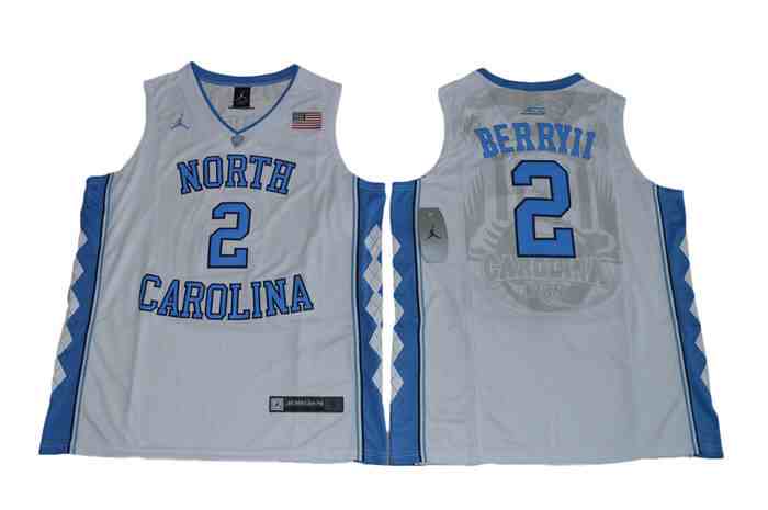 Men's North  Carolina Tar Heels  #2 Joel Berry II White College Basketball Jersey