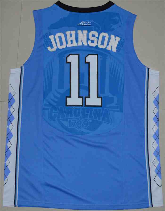 Men's North Carolina Tar Heels 11 Brice Johnson Blue College Basketball Jersey