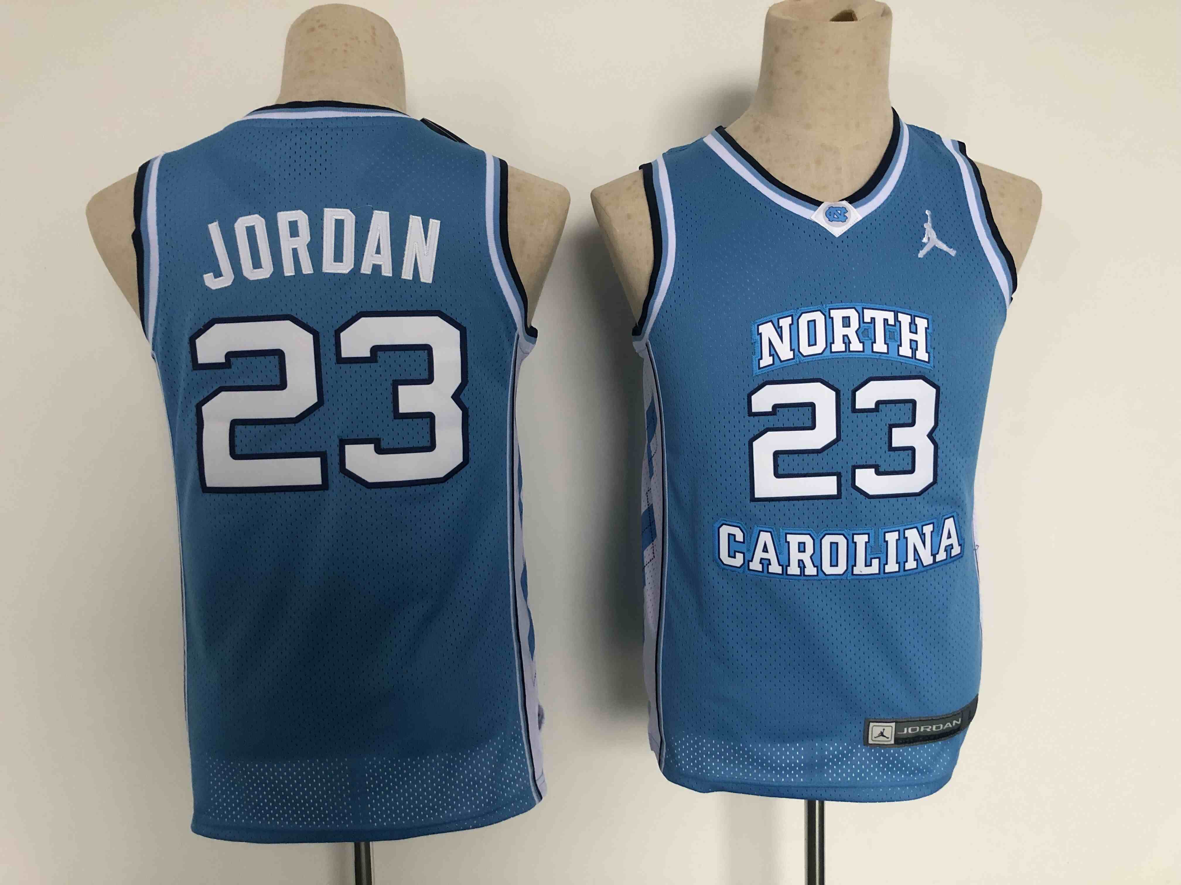 Youth  North Carolina #23 Michael Jordan Blue College Basketball Jersey HTL