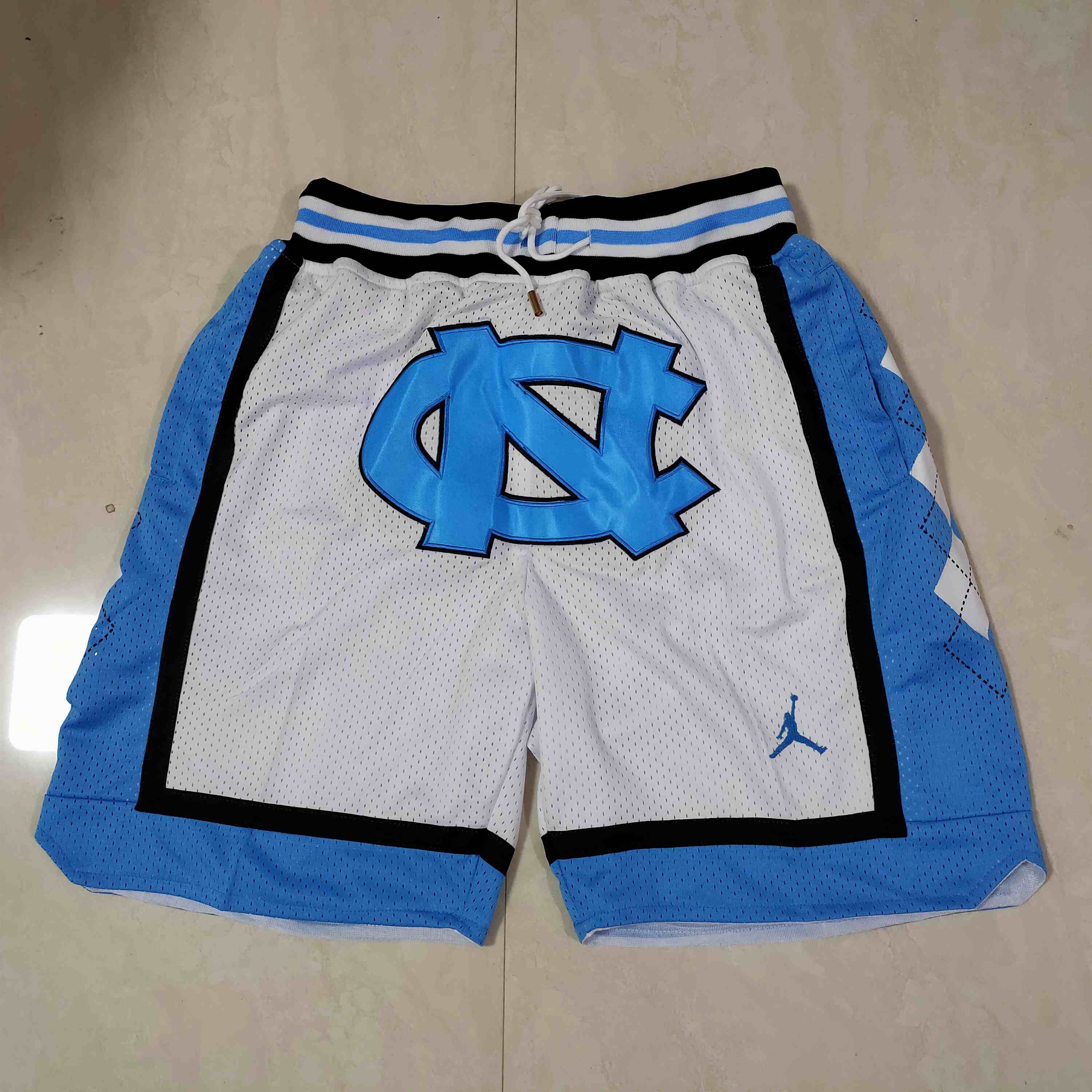 Men's North Carolina Blue White Shorts-3