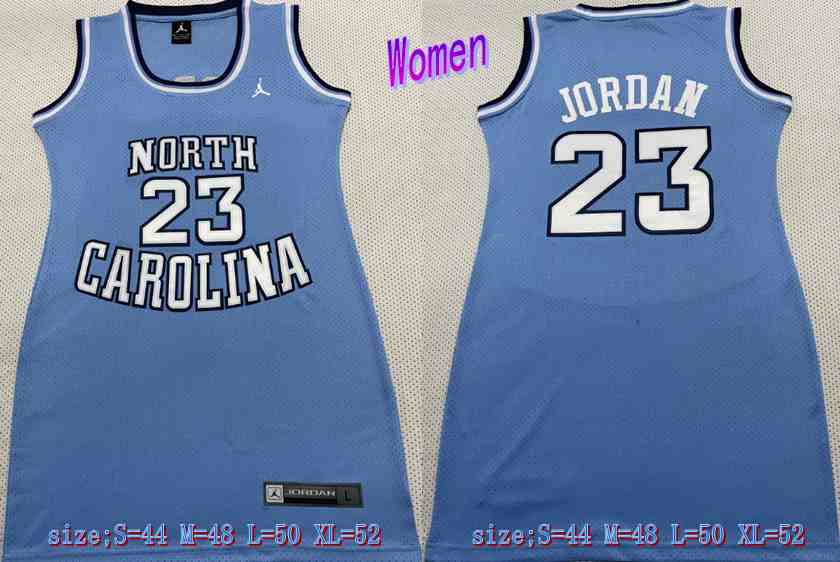 Women's  North Carolina #23 Michael Jordan Blue College Basketball round neck Jersey HTL