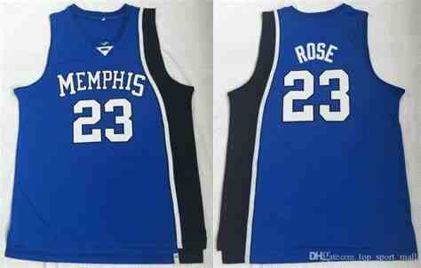 Men's Memphis Tigers Derrick Rose #23 Blue College Basketball Jersey