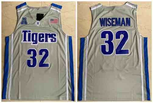 Men's Memphis Tigers 32 James Wiseman Gray College Basketball Jersey