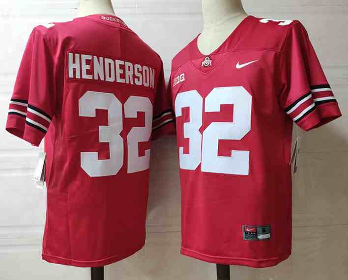 Mens NCAA Ohio State Buckeyes 32 HENDERSON red College Football Jersey