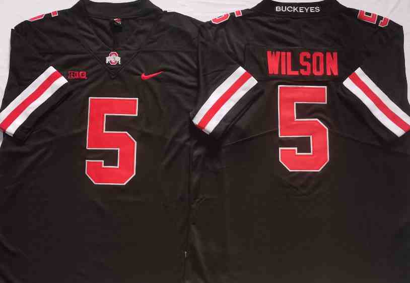 Mens NCAA Ohio State Buckeyes 5  WILSON black College Football Jersey
