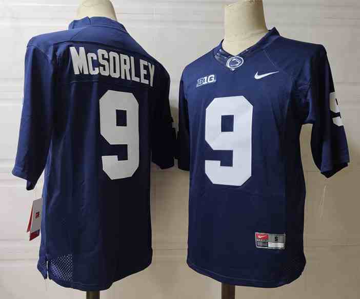 Men's NCAA Penn State Nittany Lions #9 Trace McSorley Navy Stitched Jersey