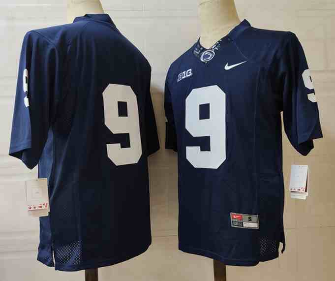 Men's NCAA Penn State Nittany Lions 9 Blue College Football Jersey