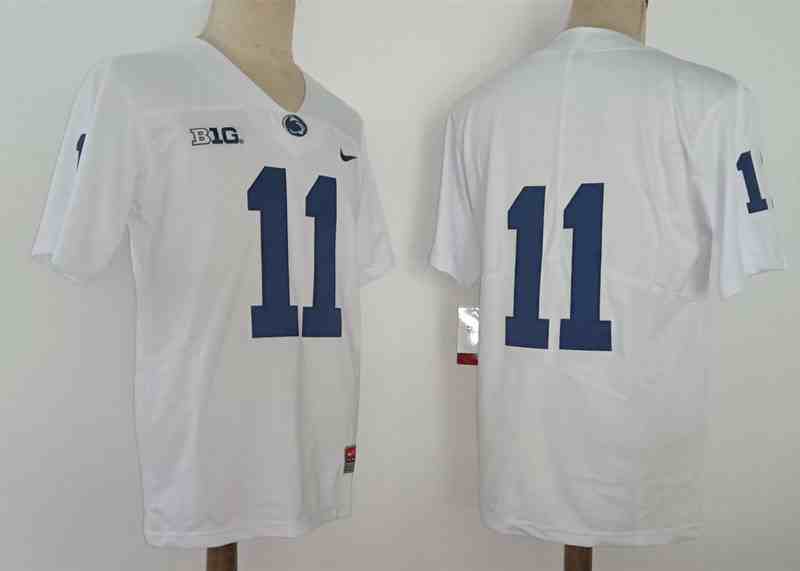 Men's NCAA Penn State Nittany Lions 11 White College Football Jersey