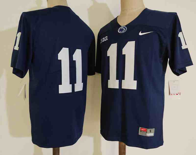Men's NCAA Penn State Nittany Lions 11 Blue College Football Jersey
