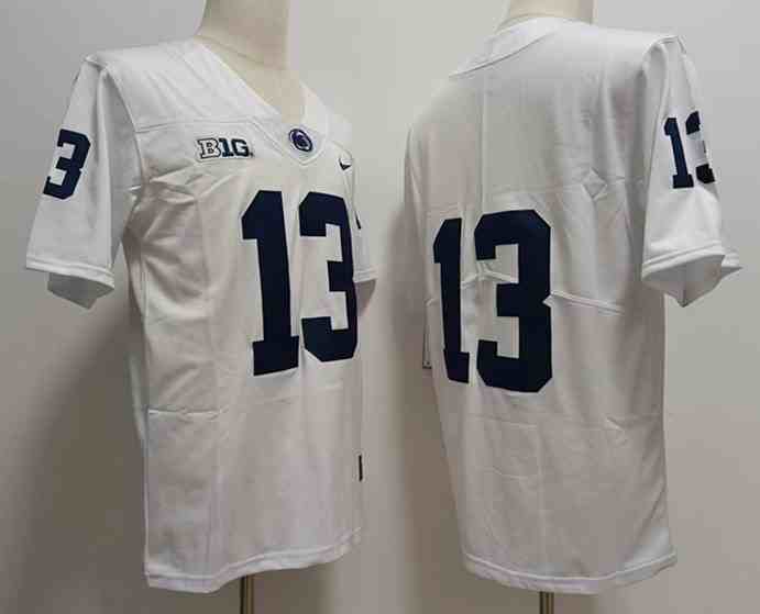 Men's NCAA Penn State Nittany Lions 13 White College Football Jersey