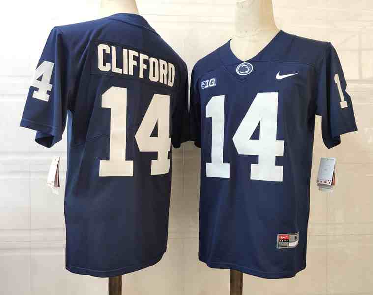 Men's NCAA Penn State Nittany Lions #14  Sean Clifford Football Jersey Navy