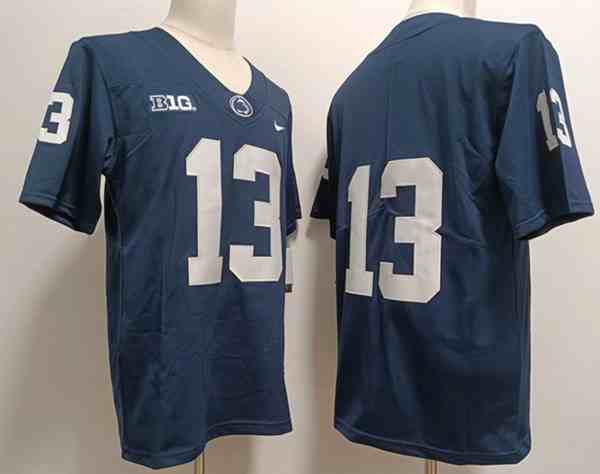 Men's NCAA Penn State Nittany Lions 13 Blue College Football Jersey