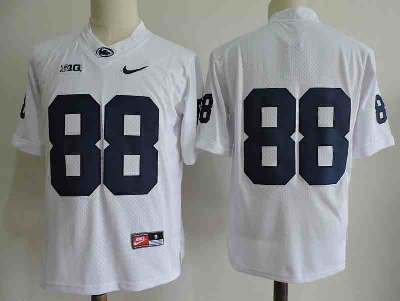Men's NCAA Penn State Nittany Lions 88 White College Football Jersey