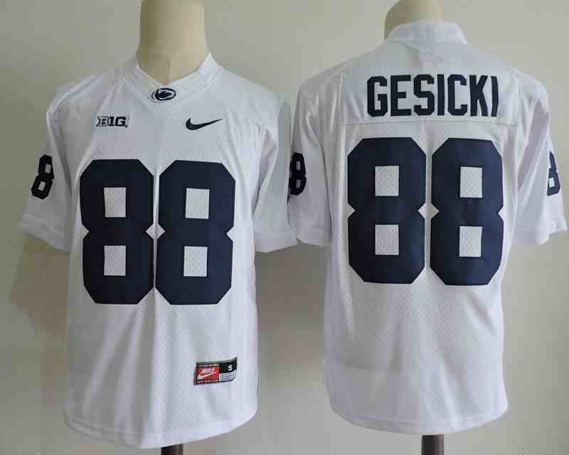 Men's NCAA Penn State Nittany Lions #88 Mike Gesicki White Stitched Jersey