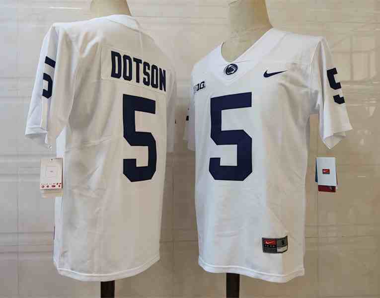 Men's NCAA Penn State Nittany Lions #5 Jahan Dotson White Stitched Jersey
