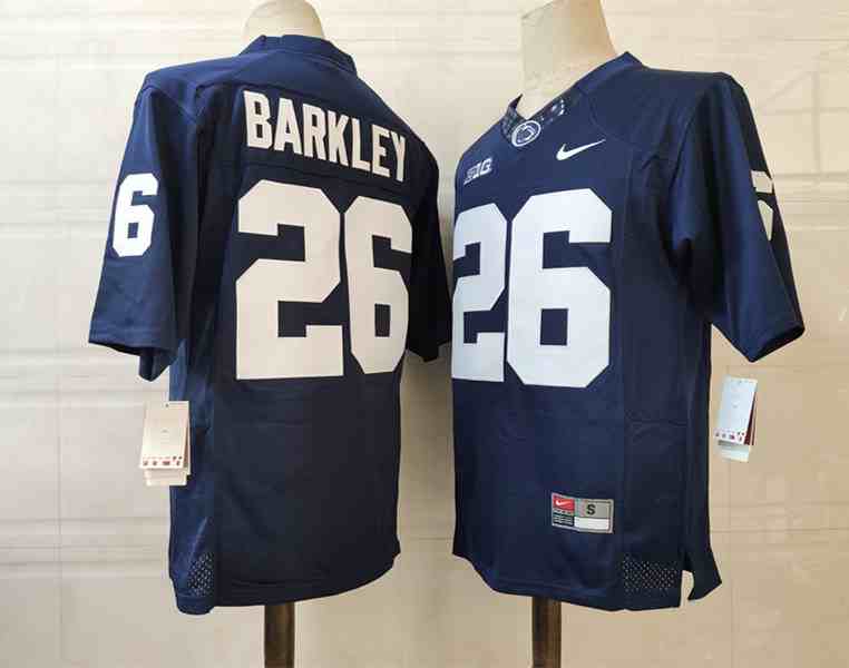 Men's NCAA Penn State Nittany Lions #26 Saquon Barkley Navy Stitched Jersey
