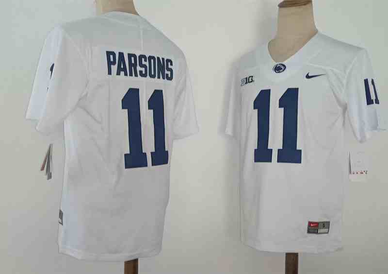 Men's NCAA Penn State Nittany Lions #11 Micah Parsons white Stitched Jersey