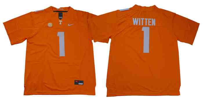 Tennessee Volunteers 1  Jason Witten Orange Stitched NCAA Football Jersey