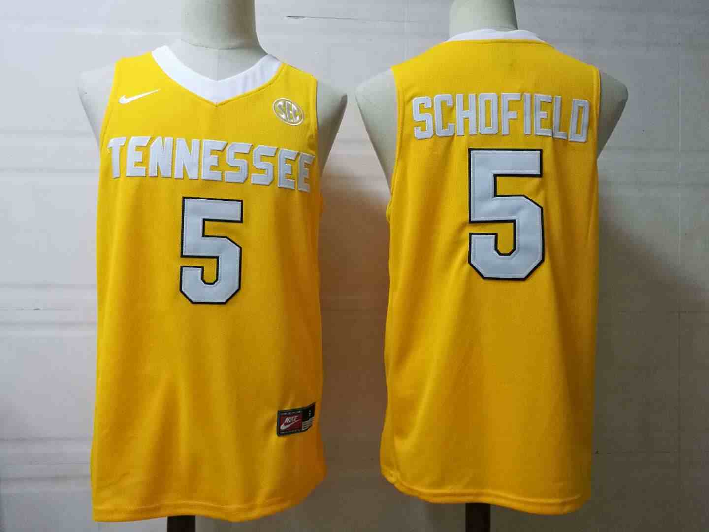 Men's Tennessee Volunteers Orange #5 SCHOFIELD College Basketball Jersey