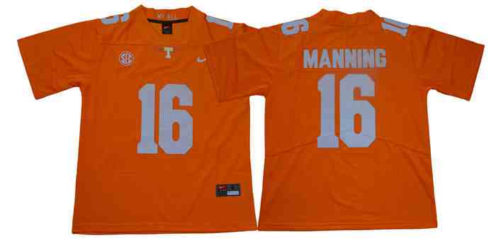 Tennessee Volunteers 16 Peyton Manning Orange Stitched NCAA Football Jersey