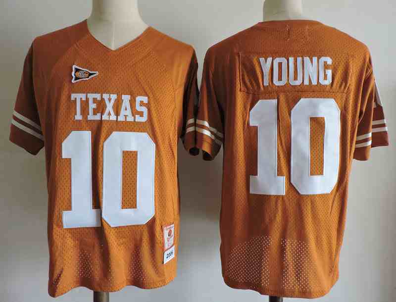 NCAA jerseys 10# Young Orange M&N Stitched NCAA Jersey