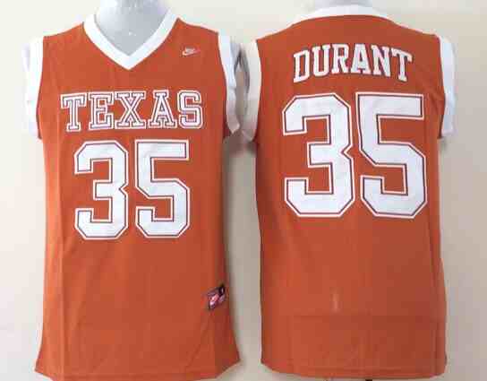 Texas Longhorns #35 Kevin Durant  Orange Stitched NCAA Jersey