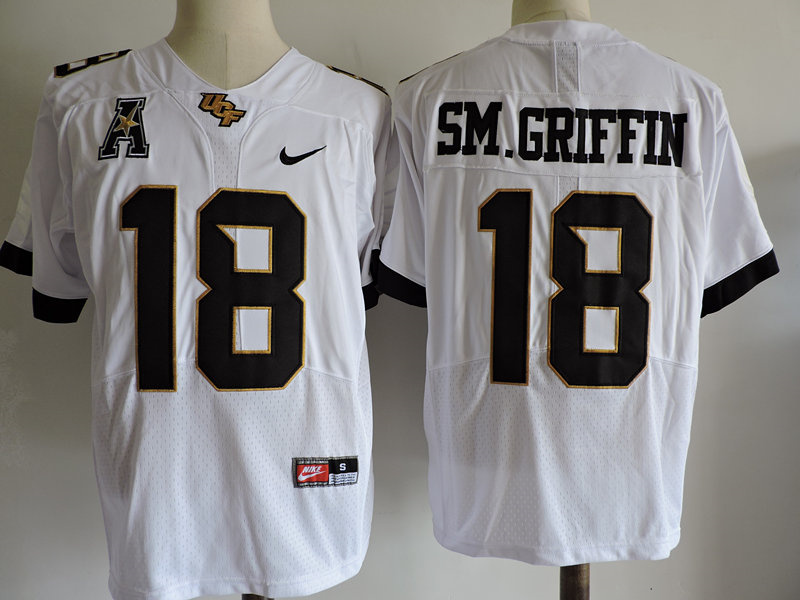 Mens NCAA  UCF Knights #18 Shaquem Griffin White College Football Jersey