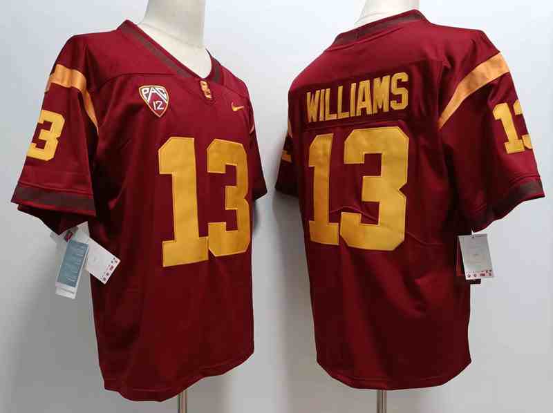 USC Trojans Red #13 WILLIAMS College Football Jersey