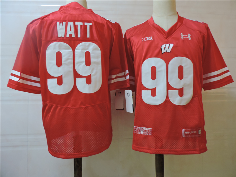 Wisconsin Badgers J.J Watt 99 Red College Football Jersey