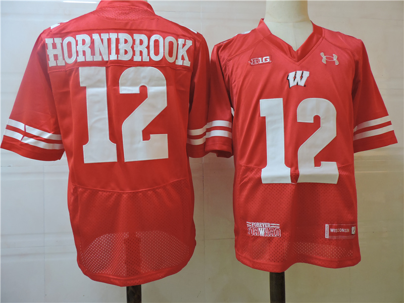 Wisconsin Badgers 12  ALEX hornibrook red College Football Jersey