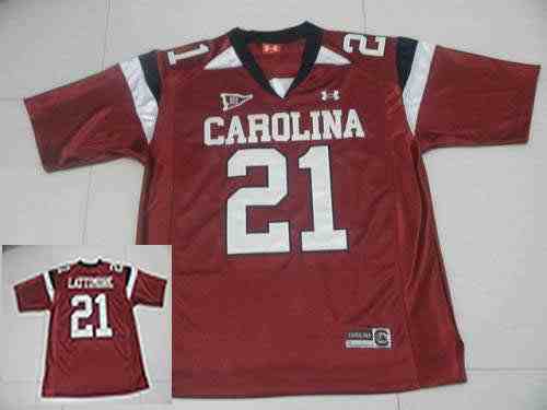 Fighting Gamecocks #21 Marcus Lattimore Red Embroidered NCAA Jersey