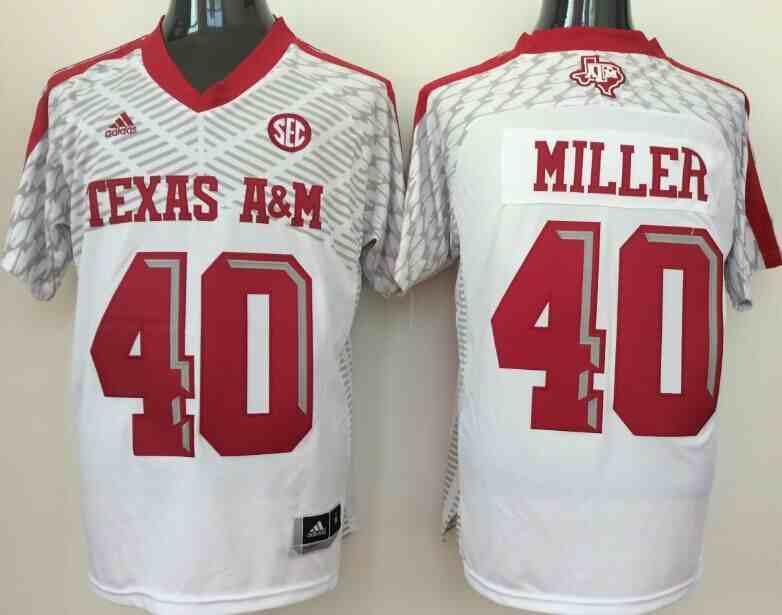 Texas A&M Aggies 40 Von Miller White College Jersey