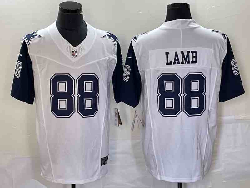 Men's Dallas Cowboys #88 CeeDee Lamb White 2023 F.U.S.E. Vapor Limited Stitched Football Jersey