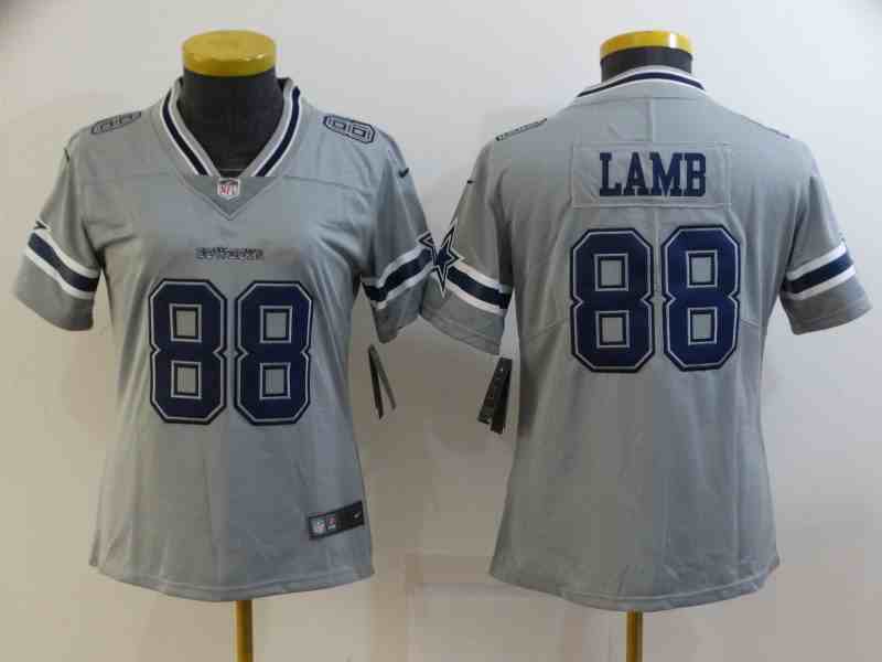 Women's Dallas Cowboys #88 CeeDee Lamb Gray Inverted Legend Stitched NFL Jersey