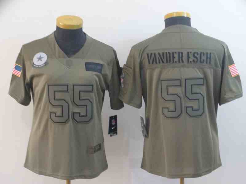 Women's Dallas Cowboys #55 Leighton Vander Esch 2019 Camo Salute To Service Stitched NFL Jersey