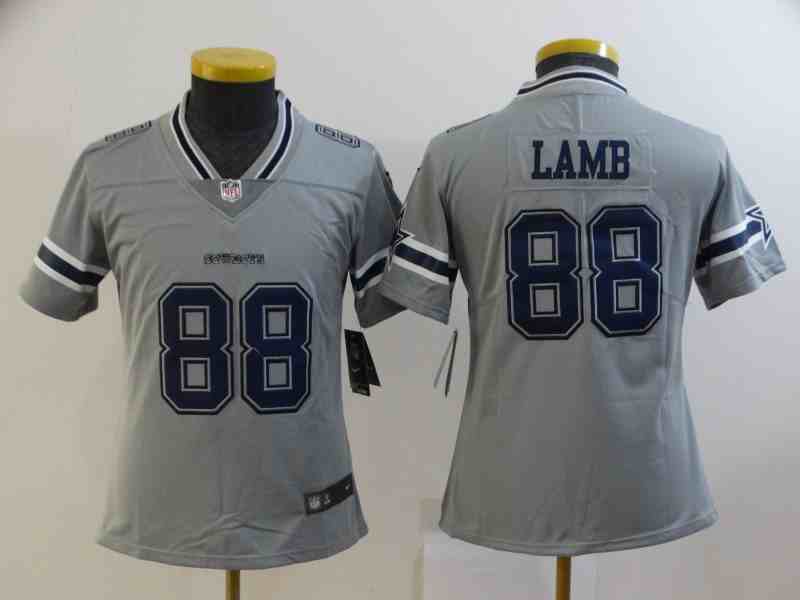 Youth Dallas Cowboys #88 CeeDee Lamb Gray Stitched Jersey