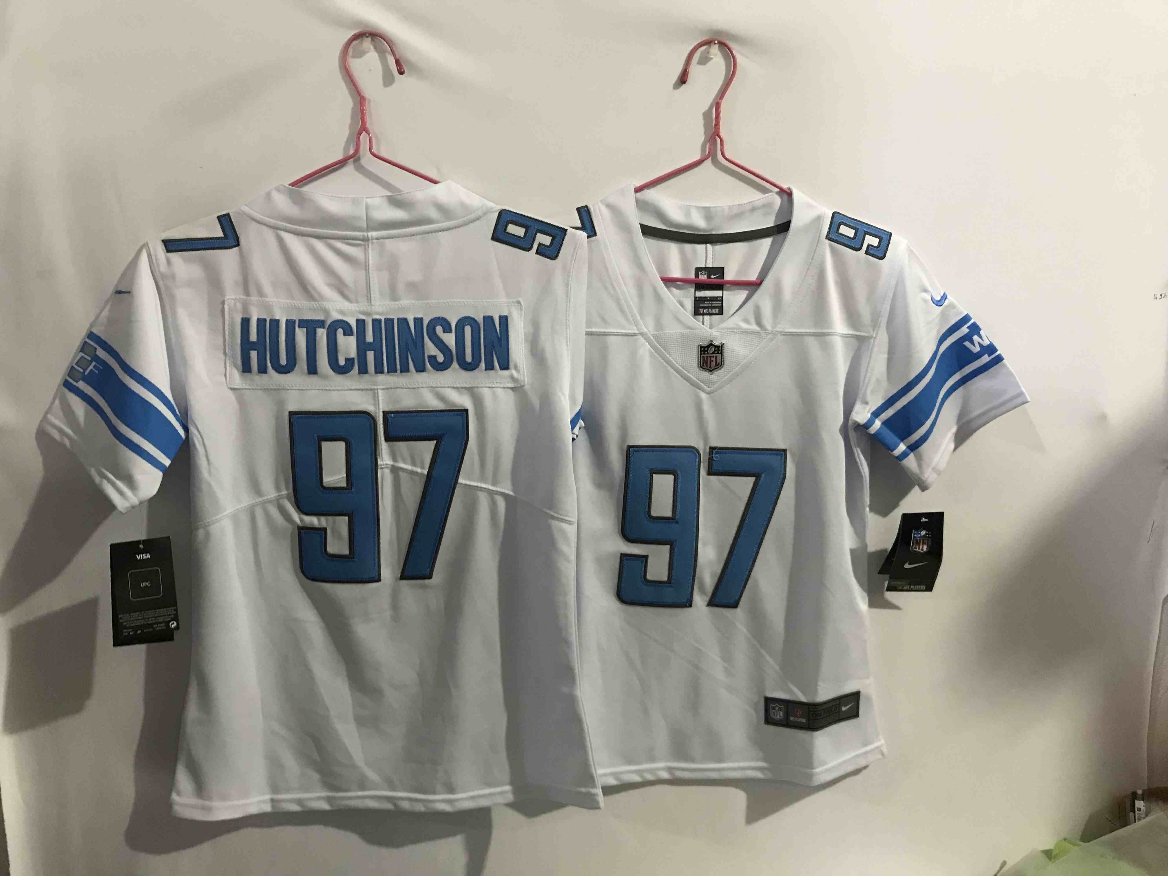 Women's Detroit Lions #97 Aidan Hutchinson White Vapor Limited Stitched Football Jersey